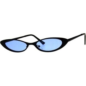 Cat Eye Sunglasses Blue‎ Lens Skinny Slim Retro Vintage Fashion Women Lentes New